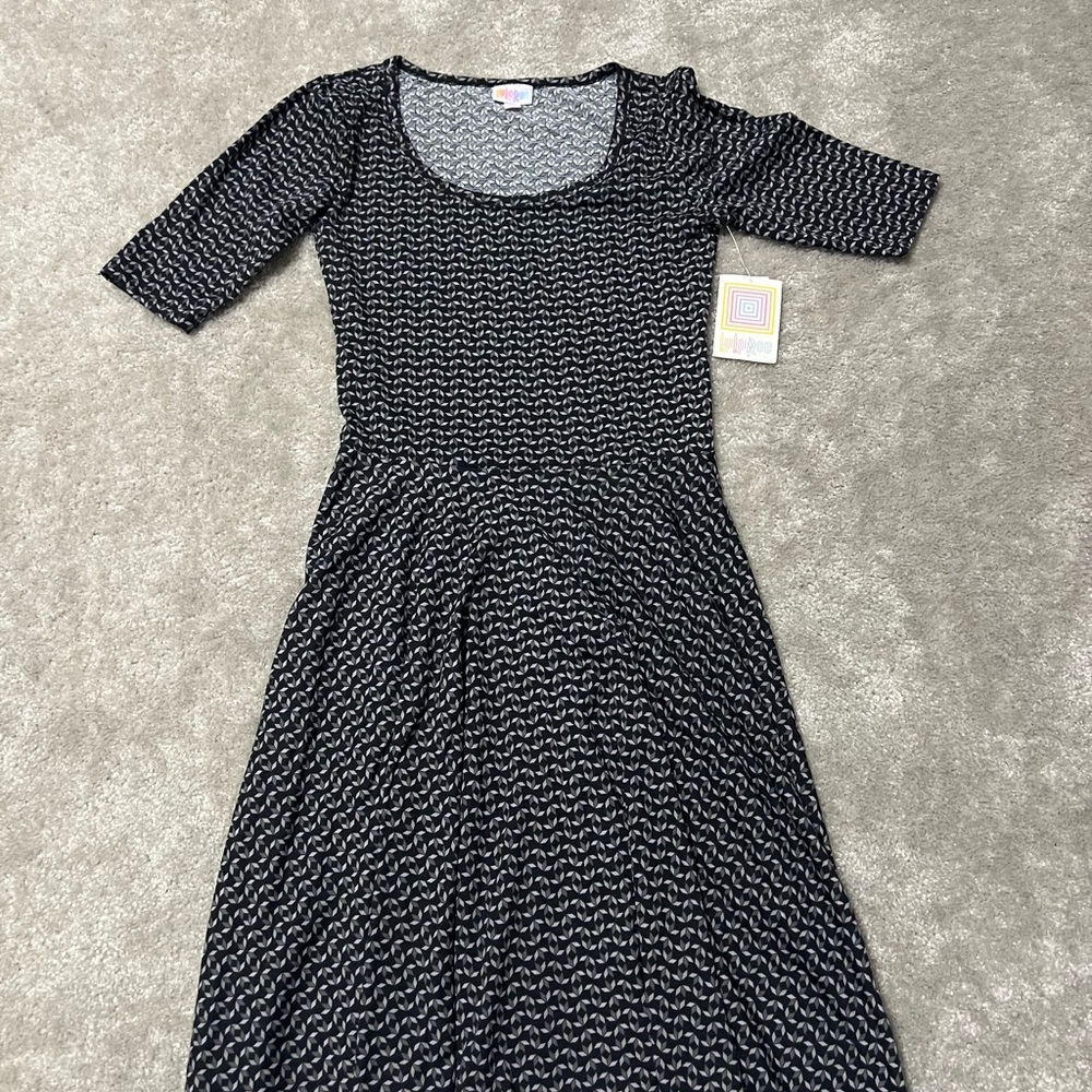 LuLaRoe Black and White Long Sleeve Dress